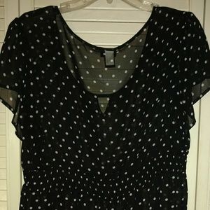 Torrid black and white pocka dot plum shirt